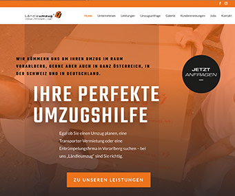 Screenshot der Webseite laendleumzug.at aus Wolfurt, Vorarlberg