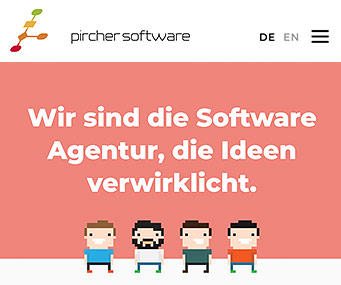 Screenshot der Webseite pircher-software.at aus Dornbirn, Vorarlberg