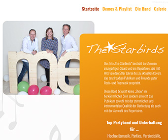 Screenshot der Webseite starbirds.ch, Schweiz