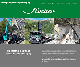 Screenshot der Webseite stocker-transporte.at aus Gortipohl, Vorarlberg